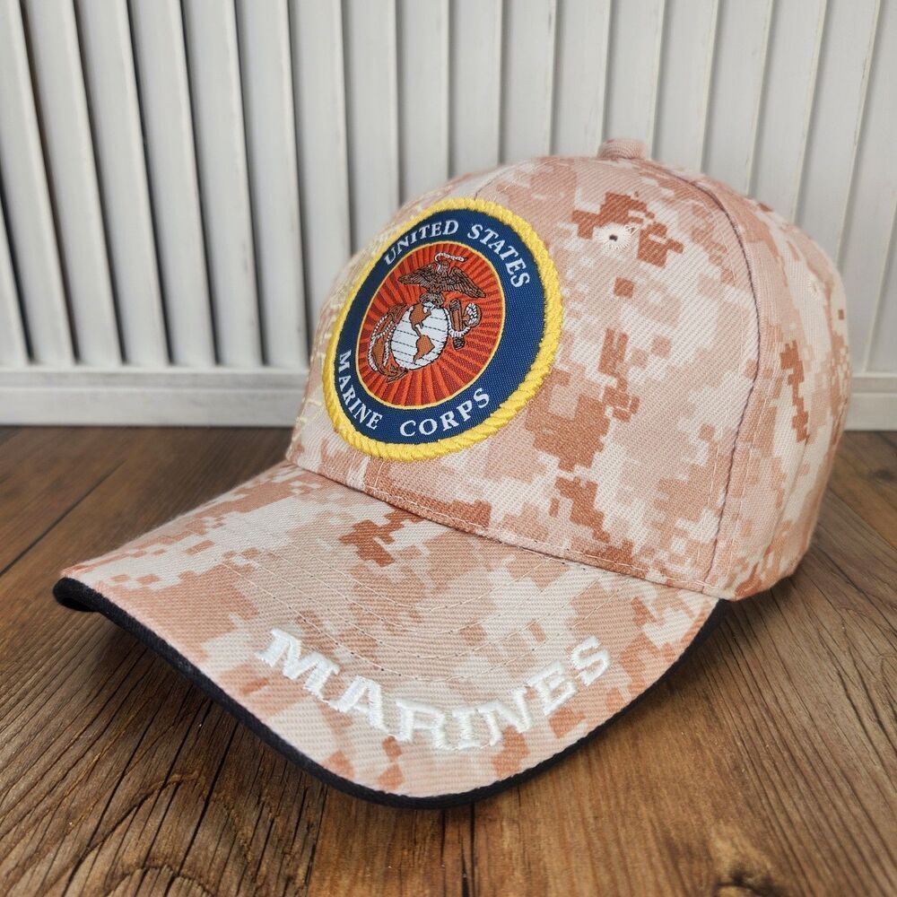 USMC Desert Digital Camo Baseball Cap Hat Marines Globe Anchor Licensed Military